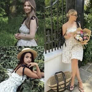 Brock Collection X H&M romantic floral Midi dress Whimsical Cottage core Size XL